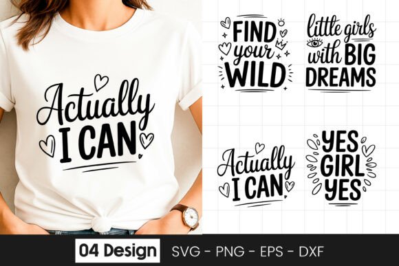 Actually I Can Inspirational Women Quote for Real Embroidery Projects