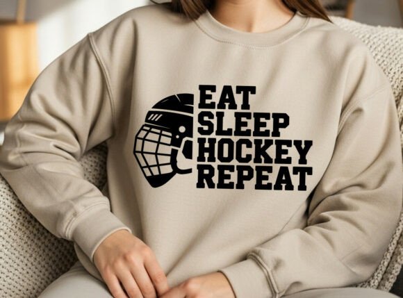 Eat Sleep Hockey Repeat SVG Review for Real Embroidery Projects