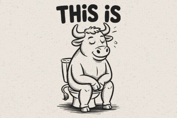 Funny Bull Bathroom SVG