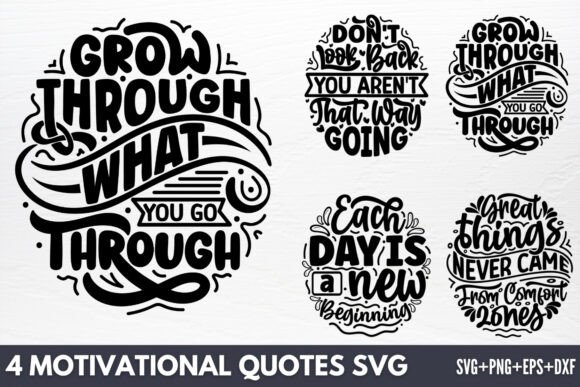 Motivational Quotes SVG, 4 SVG Design