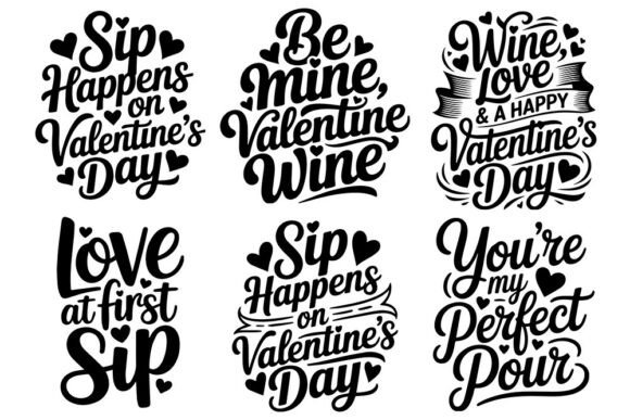 Valentine Wine Quotes SVG Bundle